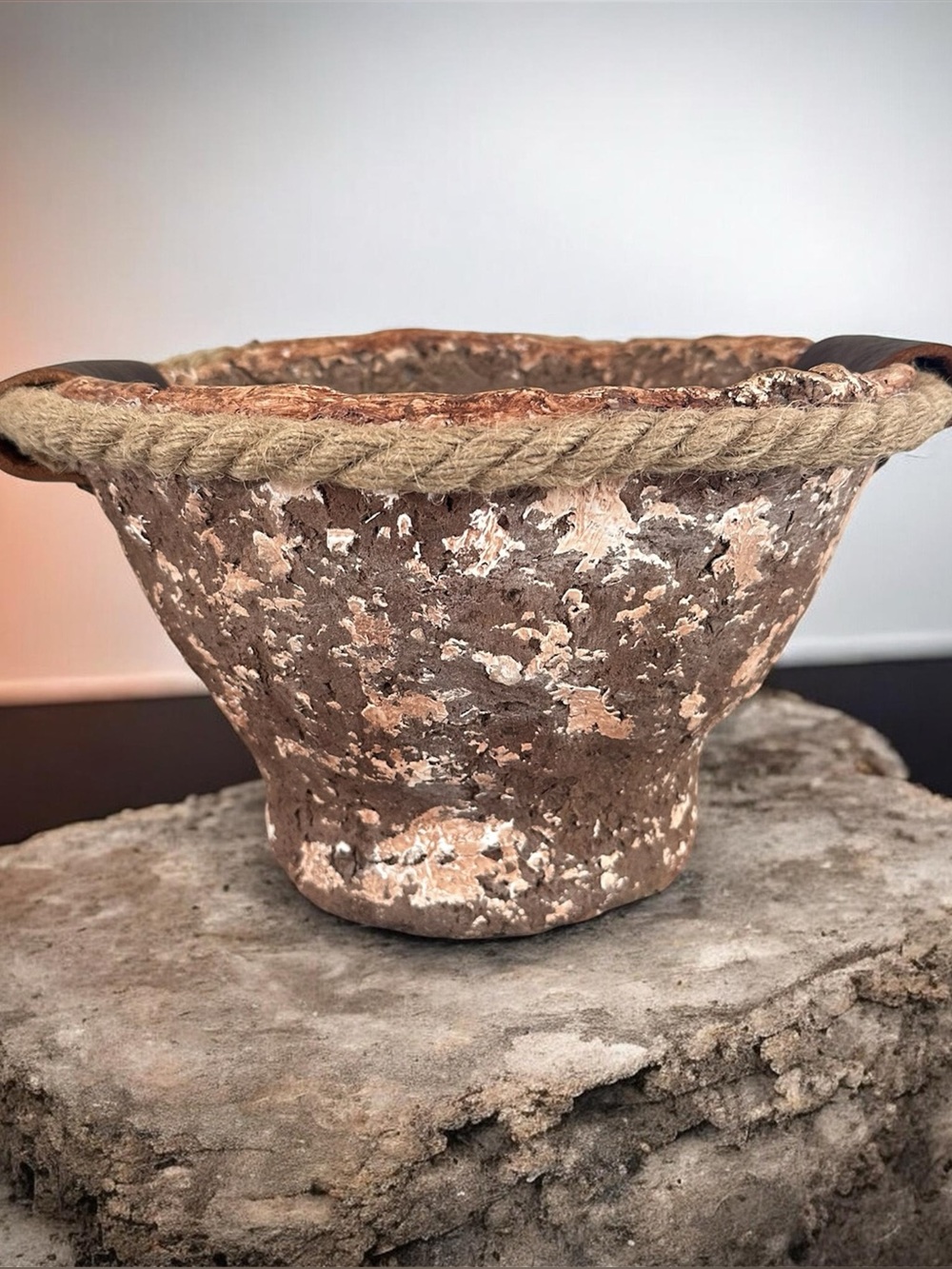 Paper Mache Decorative Bowl Rustic Centerpiece Wabi Sabi Interiors Home Decor